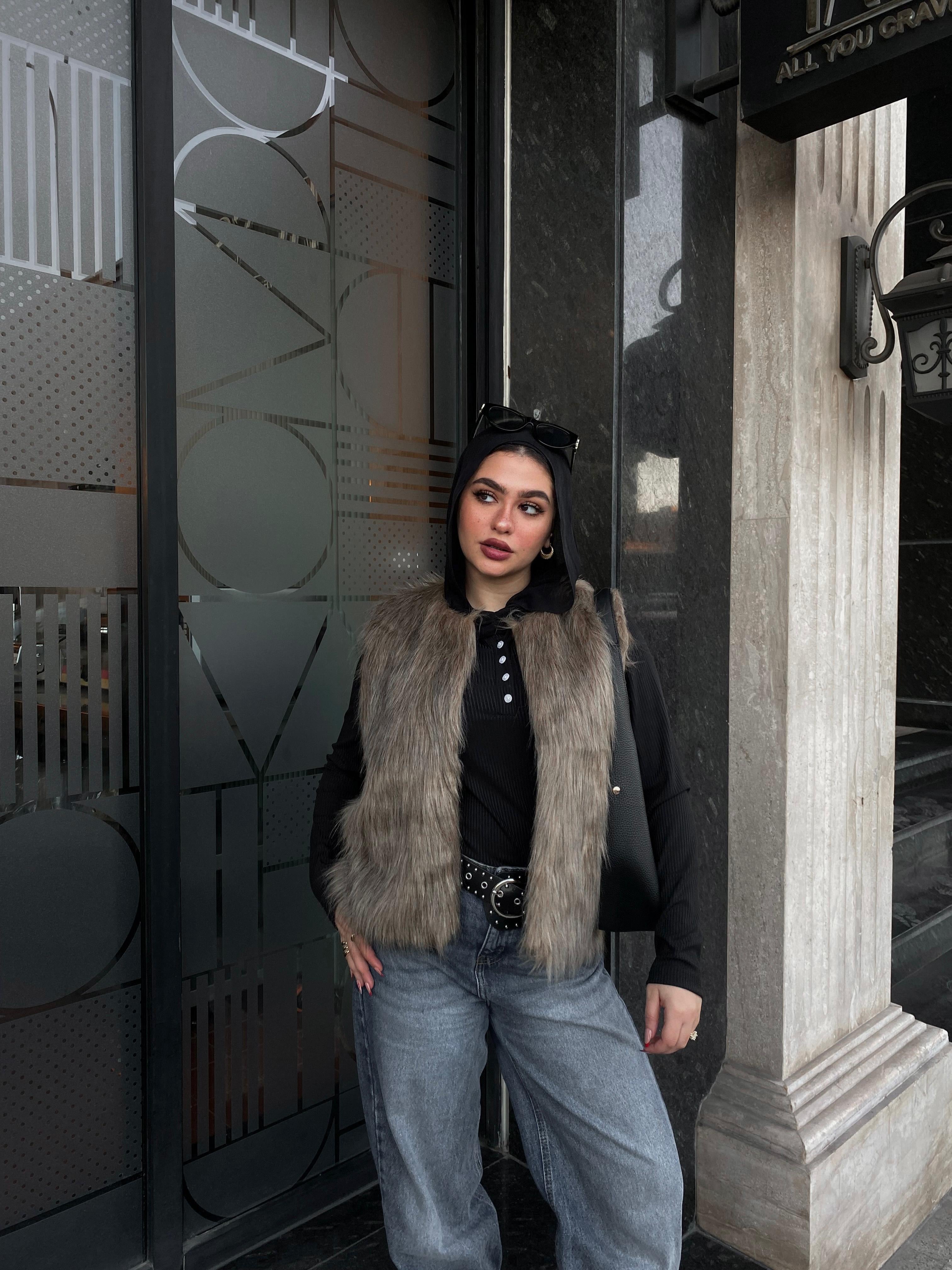 Fur Vest - Brown