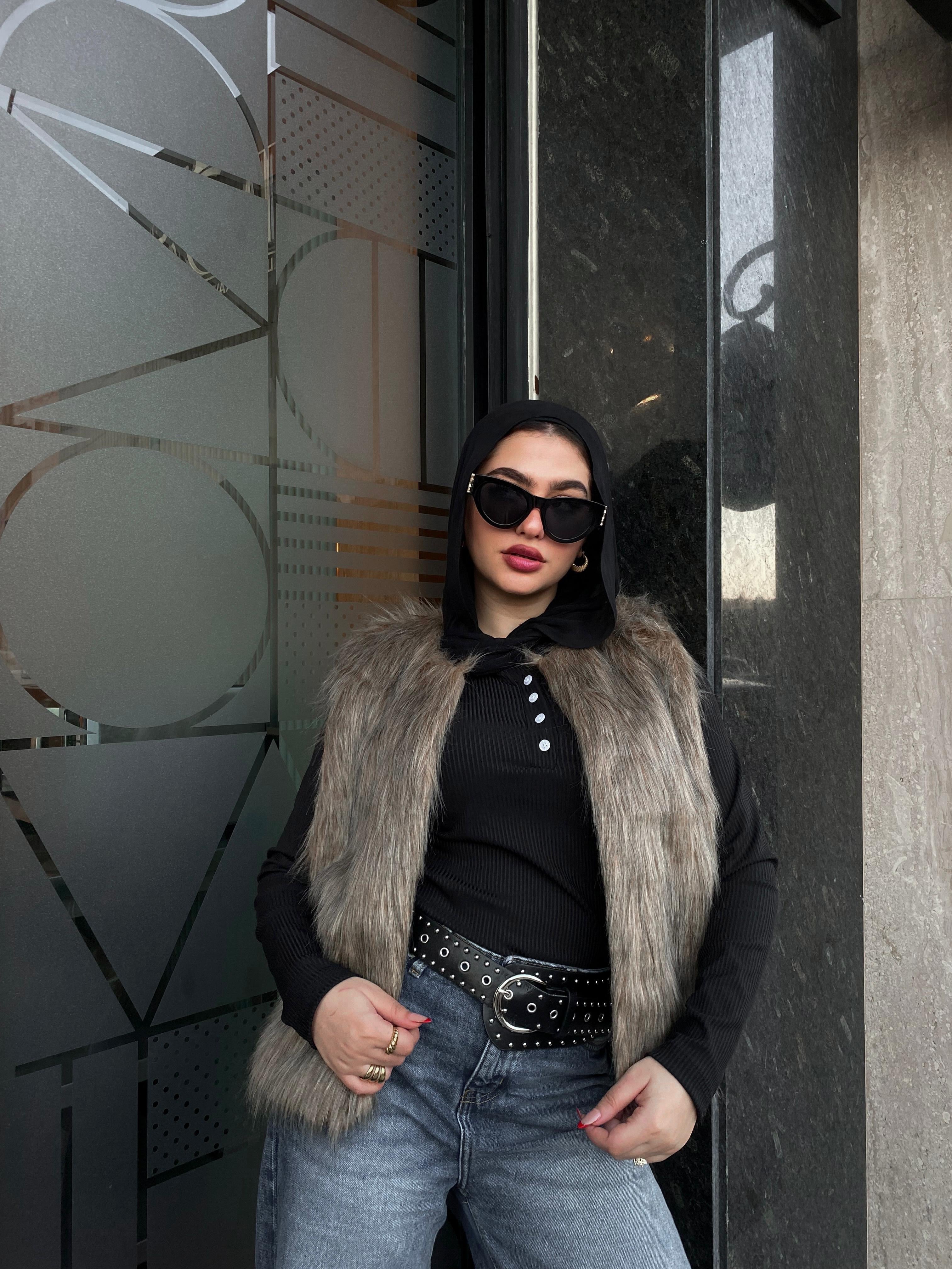 Fur Vest - Brown