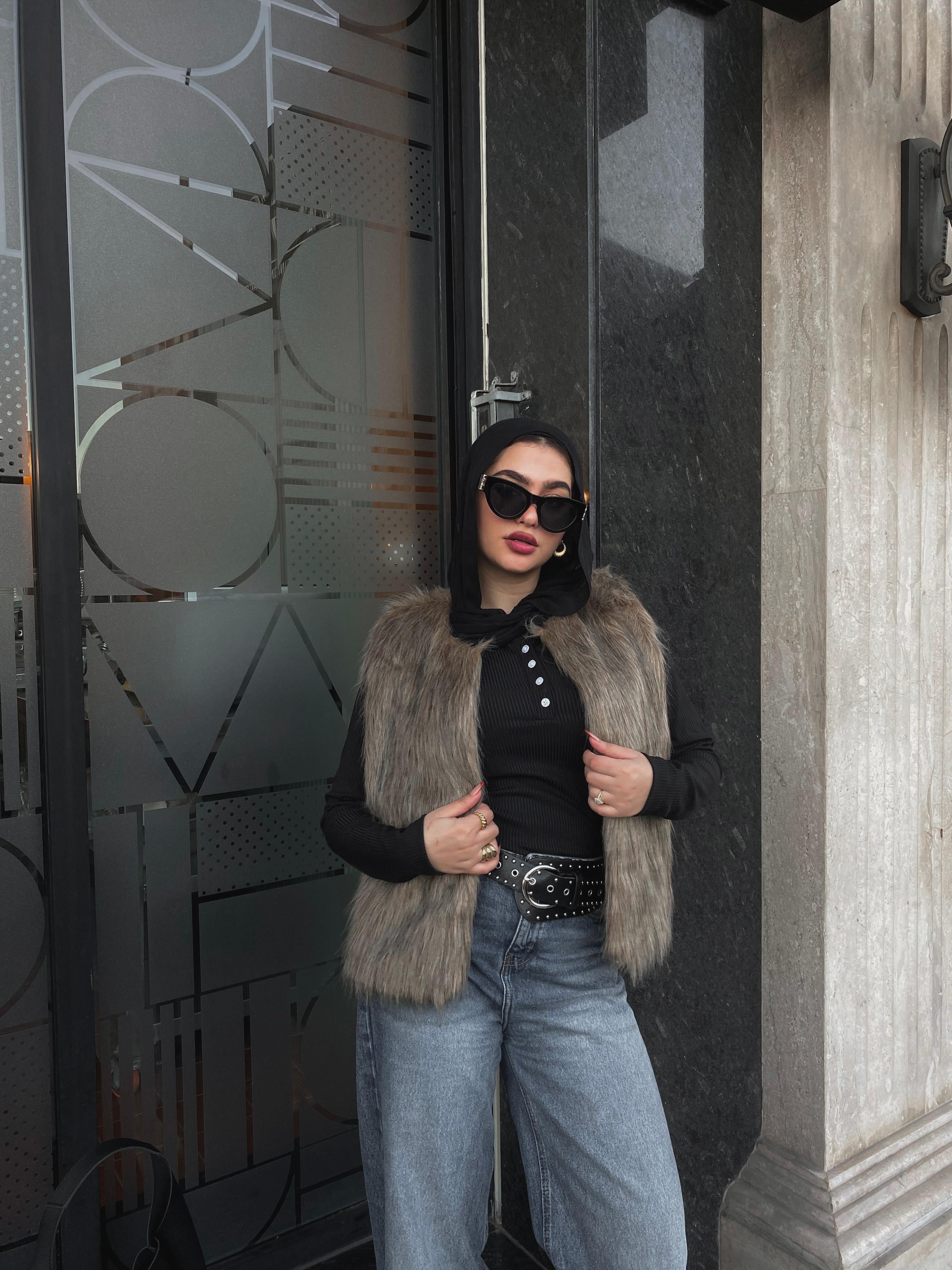 Fur Vest - Brown
