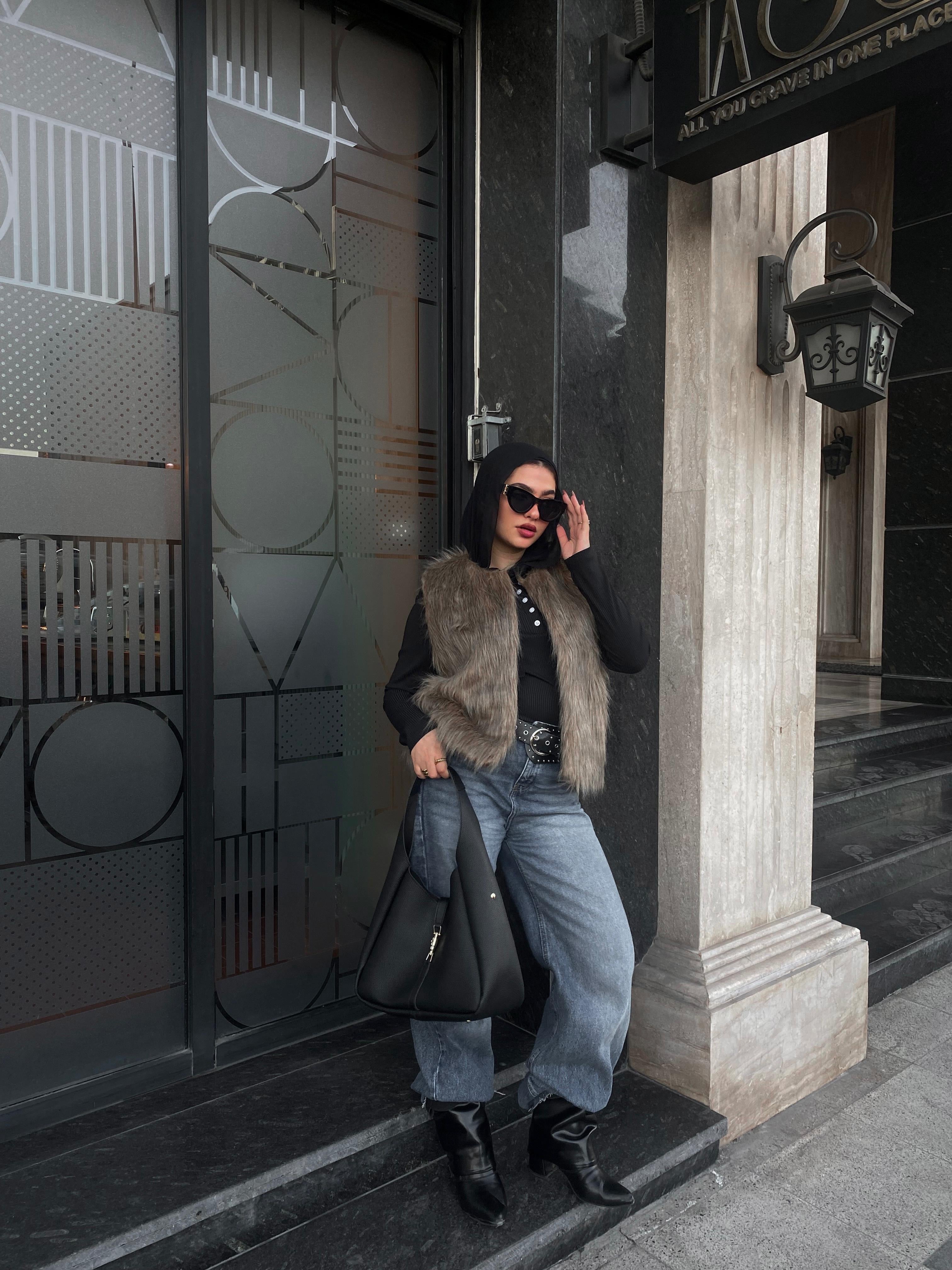Fur Vest - Brown